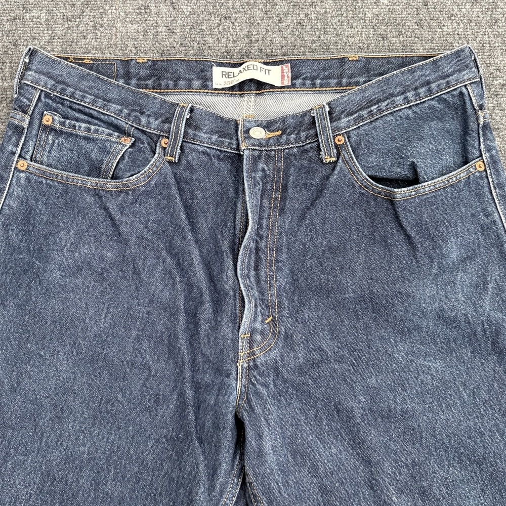 VINTAGE Levis Jeans Mens 38x32 Blue Denim Pants 550 Relaxed Red Tab Rodeo Y2K - Picture 3 of 13